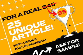 do 25 SEO article writing  for real 5dollar and 2h delivery