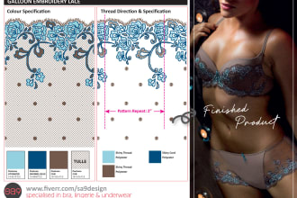 design embroidery lace for lingerie