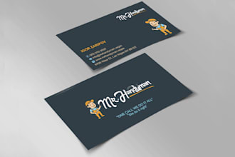 design handyman, plumbing, hvac business cards in 24 hours