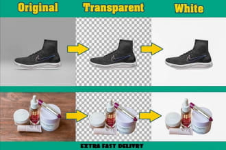 do transparent or white background in minutes