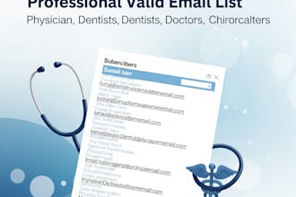 do physician, doctor, dentist, chiropractor contact valid email list