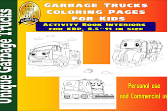 create garbage trucks coloring pages for kids