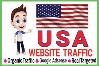 send real USA traffic, organic website visitors