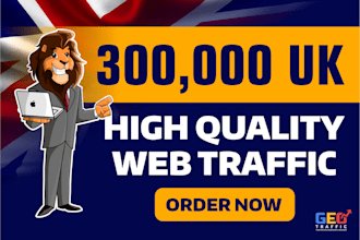 send 300,000 UK traffic, website visitors, from search engines