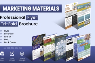 design professional flyer, trifold brochure and marketing materials