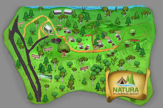 draw your cartoon map with custom locations