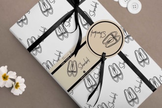 design premium packaging, wrapping tissue paper, thank you cards, and stickers