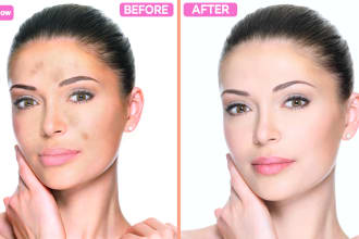 do high end skin retouching, photo retouching, and photo editing