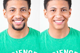 do photo retouch, add, remove hair, beard, edit face