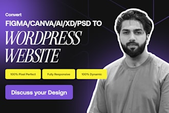 convert figma to wordpress website or canva to wordpress