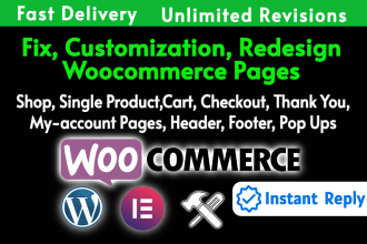 redesign woocommerce shop cart checkout thank you pages