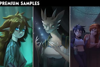 draw character concept art or illustrations