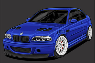 design your car as a detailed vector