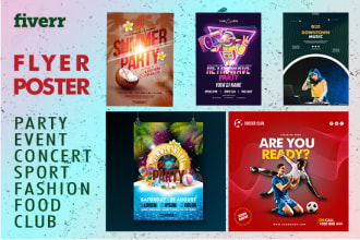design party, event concert club sports fashion flyer poster