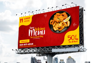 design modern billboard, yard sign, or signage for business