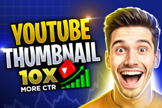create a premium youtube thumbnail design to get more clicks