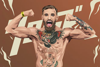 draw awesome sport illustrations or portrait in my style