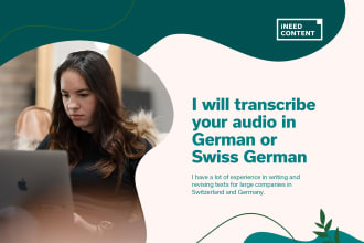 transcribe your audio in german and swiss german