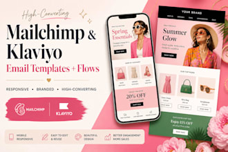 design mailchimp, klaviyo email template newsletter and flow
