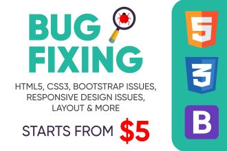 do html,css, bootstrap bug fix and responsive issue