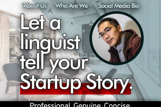 compose compelling startup brand story, about us, mission