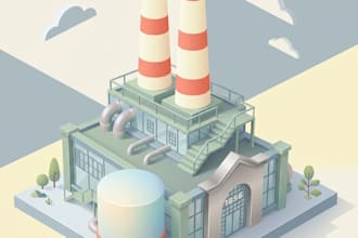 design custom isometric industrial in vector format