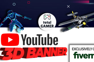 design an amazing 3d youtube banner