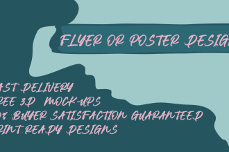 design an original one pager flyer or poster within 3 days