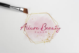 design watercolor feminine signature logo