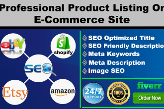 do ebay, amazon, shopify, etsy seo product listing