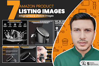 do amazon product photo editing, listing images and product infographic design