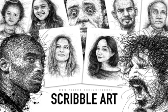 draw special scribble art sketch of your portrait