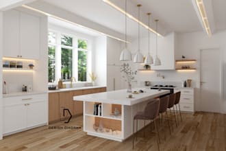 design kitchen pantry cabinet apartment interior 3d render