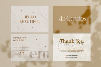 design business card, insert card, thank you card and packaging for you
