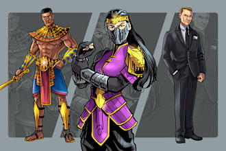 design and make an illustration of your comic character