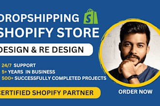 build shopify store dropshipping shopify website design