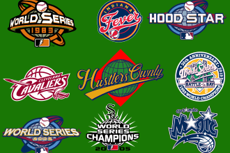 make modern world series logo with sports design hat cap
