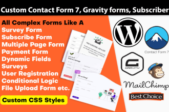 design wordpress form with gravity forms or contact form 7