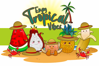 draw cartoon illustrations for tshirt design