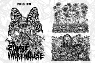 make black, slam, or death metal illustration for your band