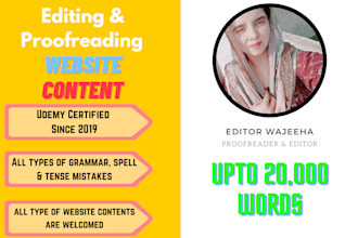proofread, copy edit and polish your website content