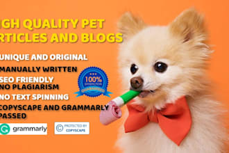 be a pet writer for your pet animal, dog, cat article or blog