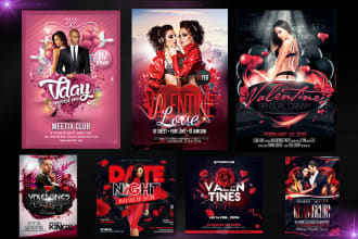 do valentines day, new year flyer design