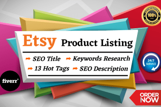 do SEO optimized etsy product listing