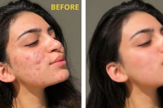 do face beauty, skin retouch and digital makeup
