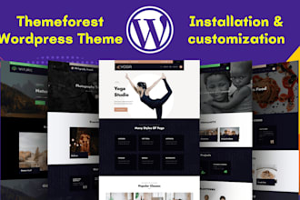 install or customize any themeforest wordpress themes