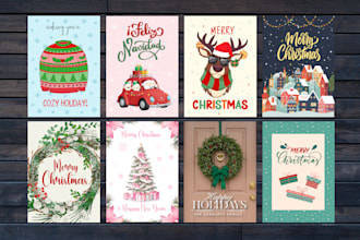do custom greeting card, birthday card, christmas card, or party invitation card