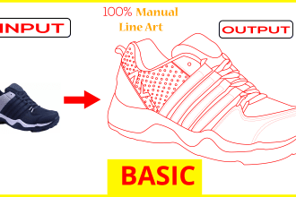 do a detailed line art of any diagram, product building