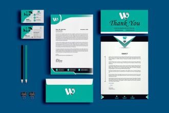 design postcard, thank you card, letterhead, stationery identity kit in 7 hours