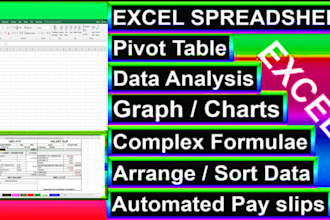 create a custom ms excel spreadsheet ,excel formul,excel vlookup,excel macro